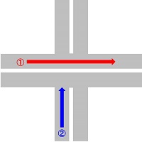 Priority road marking
